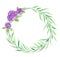 Watercolor illustration watercolor illustration of a lilac flower, tender green leaves Â  wreath of flowers and leaves